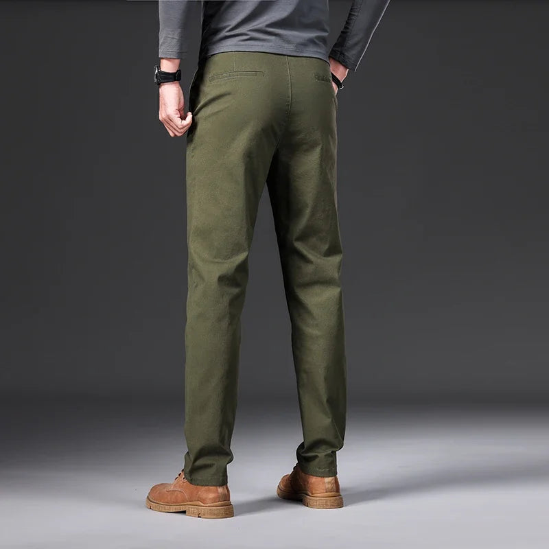 VALORIA | Men’s cotton slim straight trousers with breathable comfort