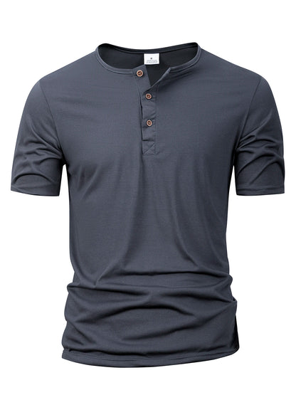 VALORIA | Men’s durable Henley collar casual T-shirt lightweight comfort wear