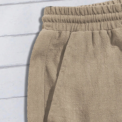 VALORIA | Men’s durable linen blend casual shorts natural breathable material