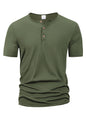 VALORIA | Men’s fashionable Henley collar casual T-shirt minimalist style