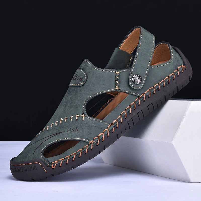 VALORIA | Men’s fashionable breathable leather sandals relaxed luxury style