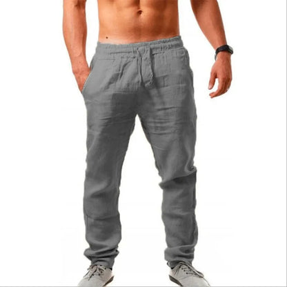 VALORIA | Men’s fashionable cotton linen loose fit trousers timeless relaxed silhouette