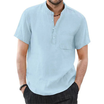VALORIA | Men’s fashionable cotton linen shirt airy comfort fit