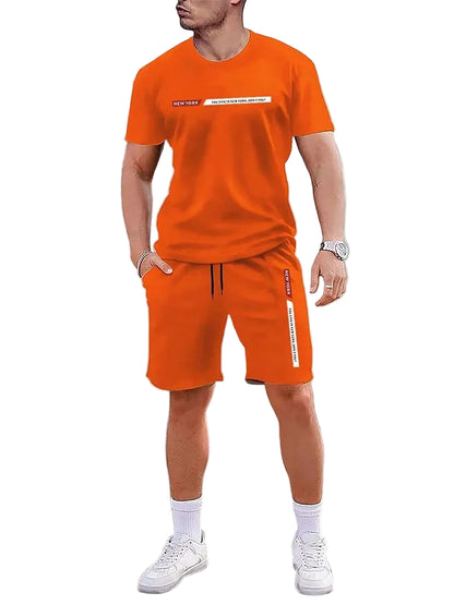VALORIA | Men’s fashionable crew neck T-shirt and shorts set effortless streetwear look