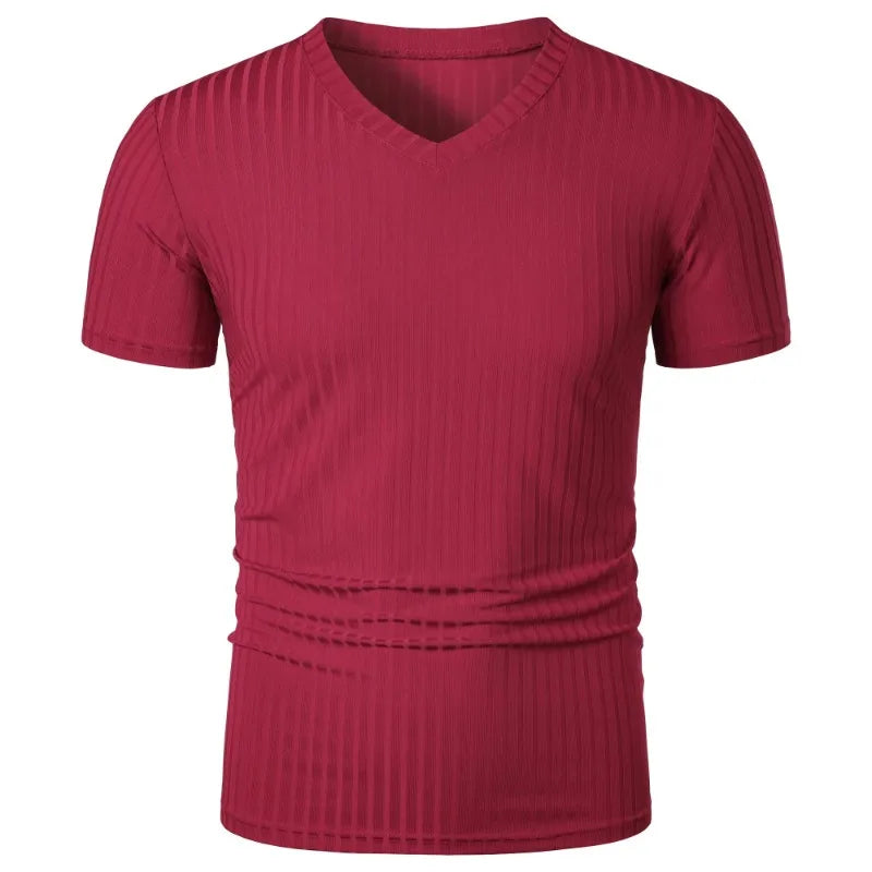 VALORIA | Men’s fashionable stretch V-neck summer shirt laid-back streetwear look