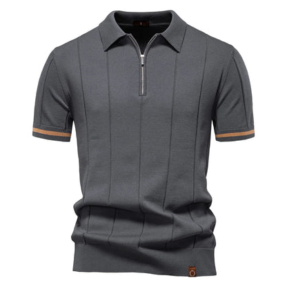 VALORIA | Men’s fitted zipper sport polo modern athletic fit