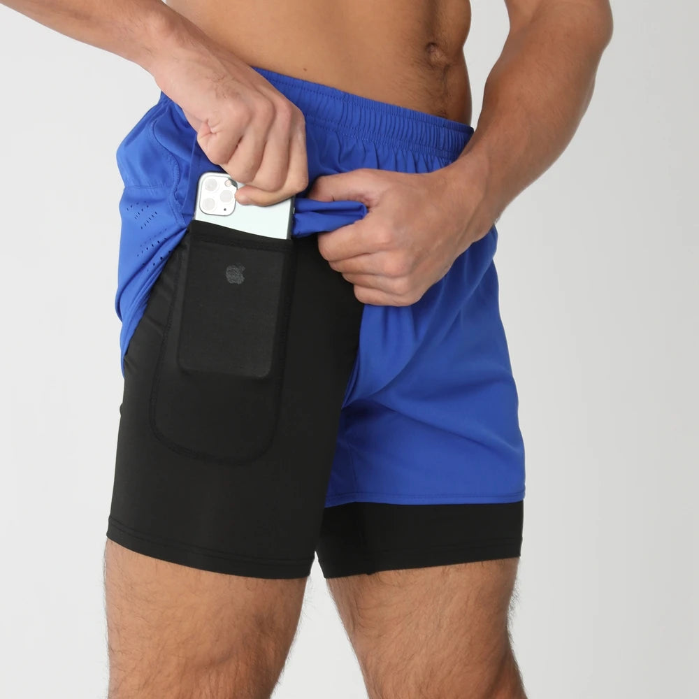 VALORIA | Men’s lightweight 2-in-1 quick-dry gym shorts with built-in compression liner
