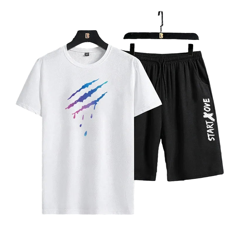 VALORIA | Men’s lightweight T-shirt and shorts set breathable summer design
