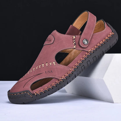 VALORIA | Men’s lightweight breathable leather sandals ergonomic fit design