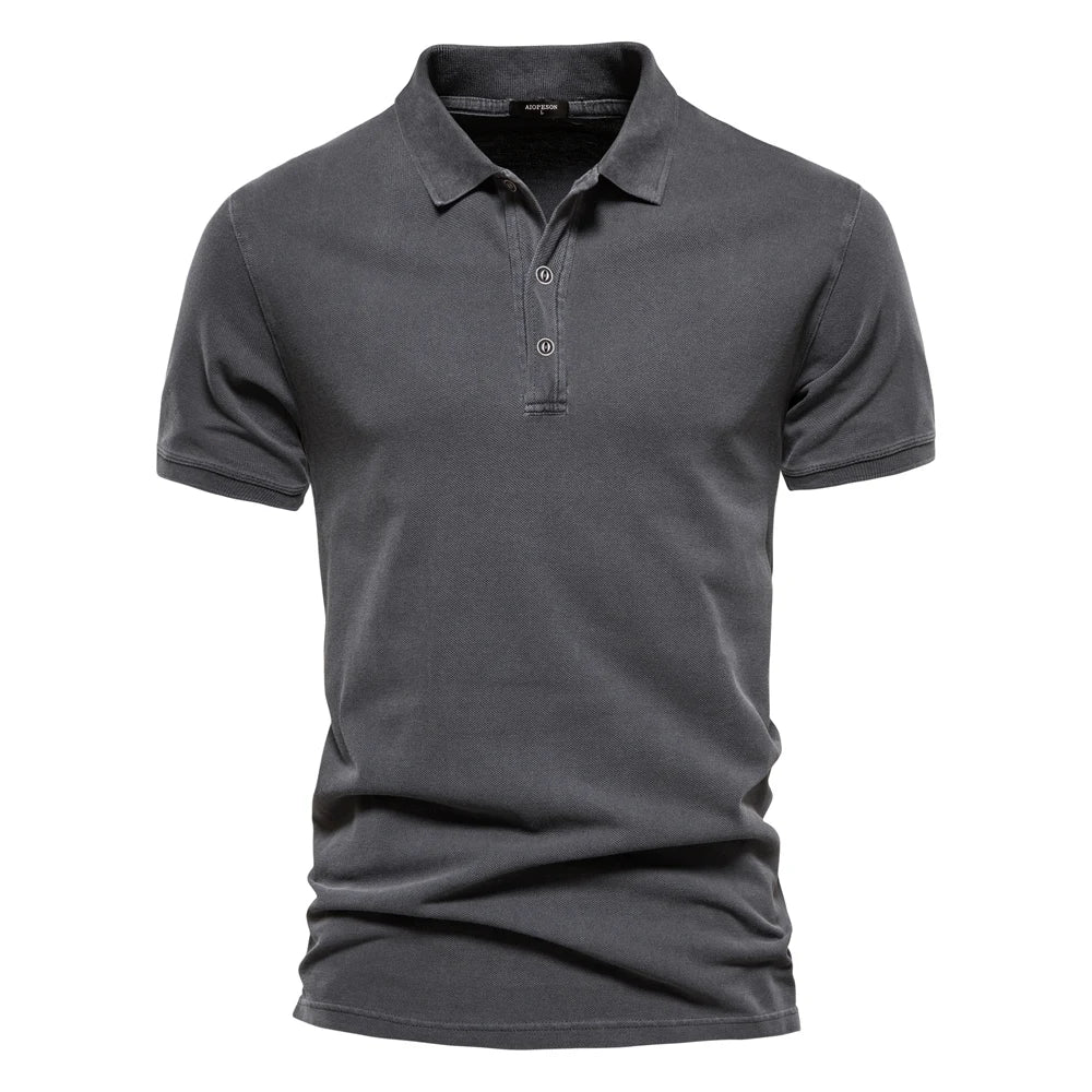 VALORIA | Men’s lightweight collared cotton polo offering soft all-day comfort