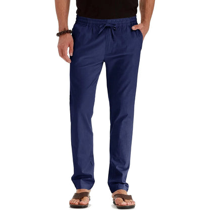 VALORIA | Men’s lightweight cotton linen drawstring pants for travel and vacation