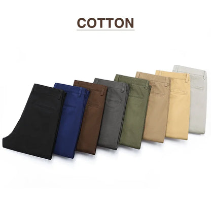 VALORIA | Men’s lightweight cotton slim straight trousers for all-day comfort