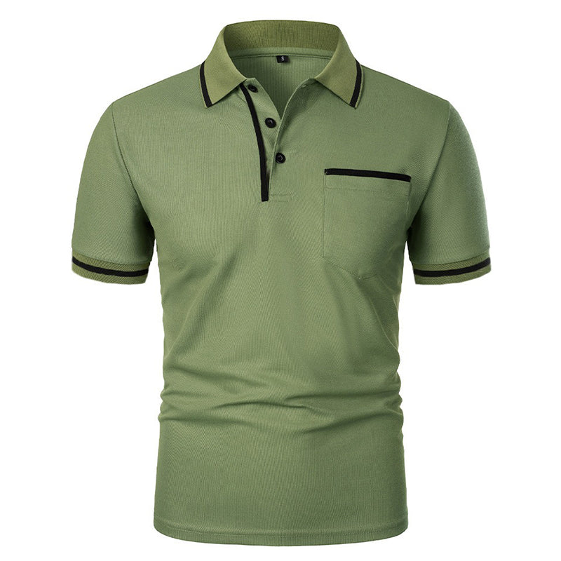 VALORIA | Men’s lightweight lapel pocket t-shirt summer style