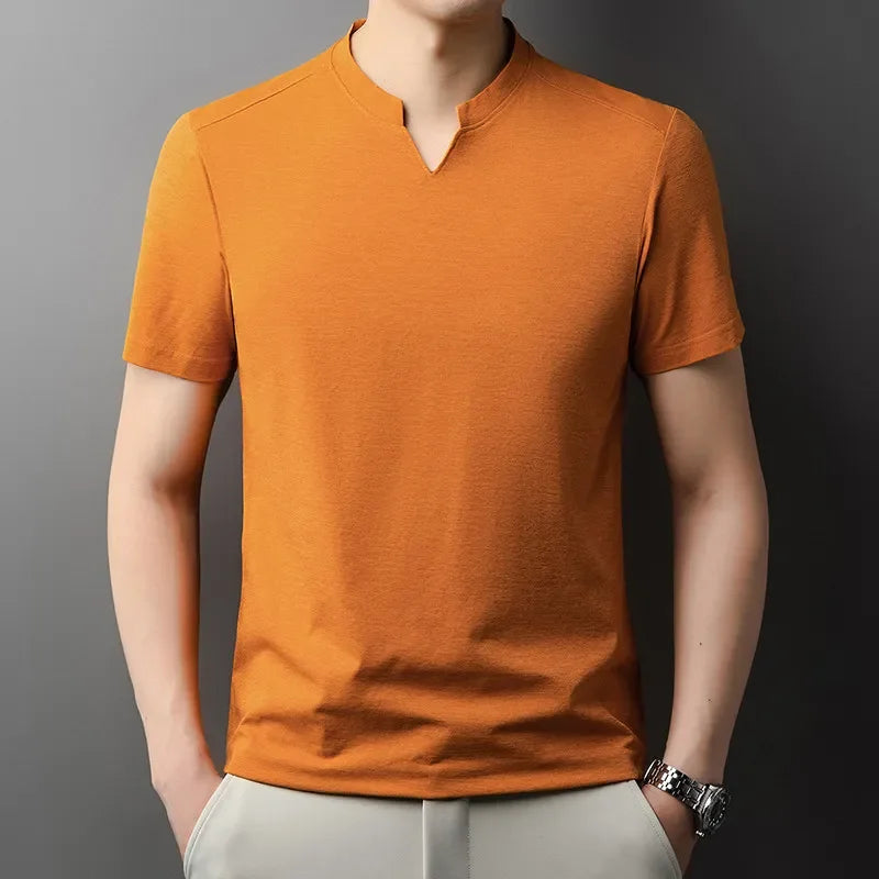VALORIA | Men’s modern V-neck summer shirt relaxed casual look