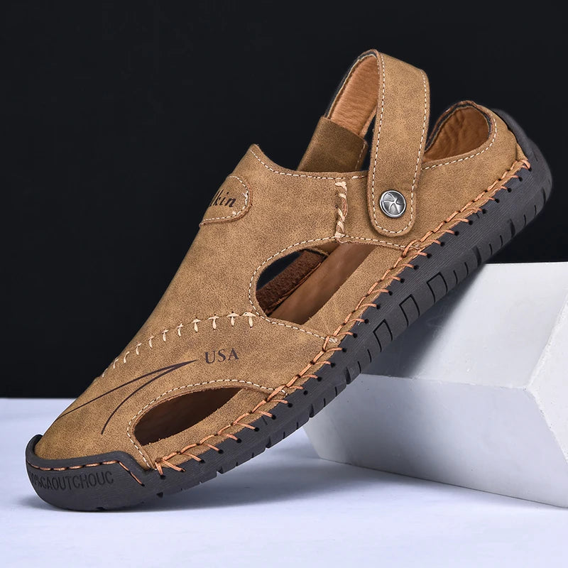 VALORIA | Men’s modern breathable leather sandals summer outdoor style