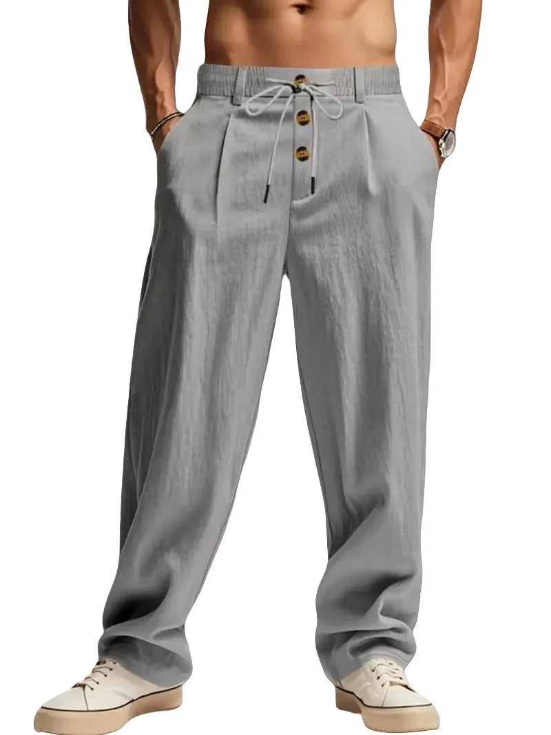 VALORIA | Men’s modern cotton linen casual pants everyday wear style