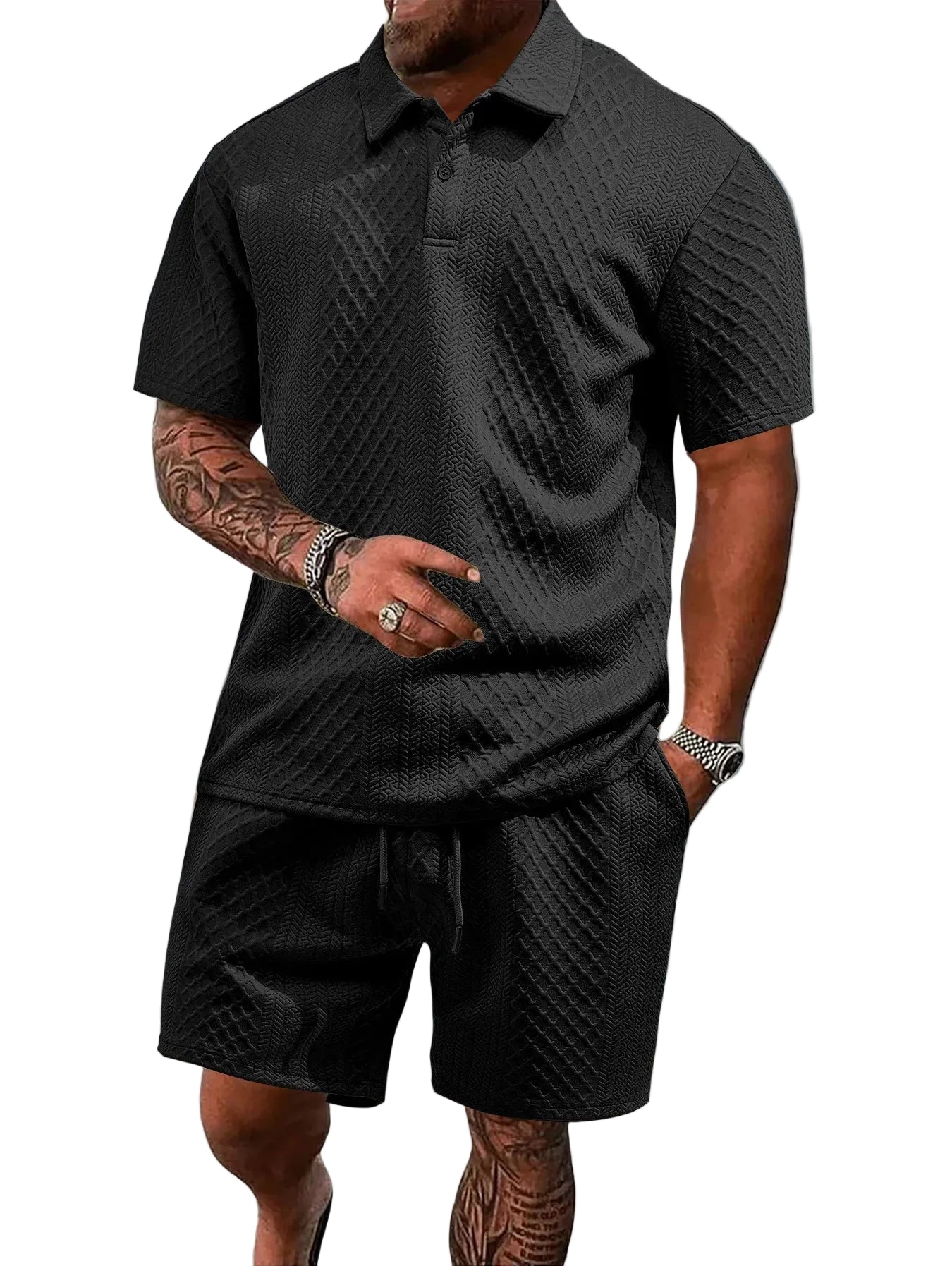 VALORIA | Men’s polo shirt and shorts set breathable summer design