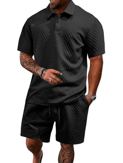 VALORIA | Men’s polo shirt and shorts set breathable summer design