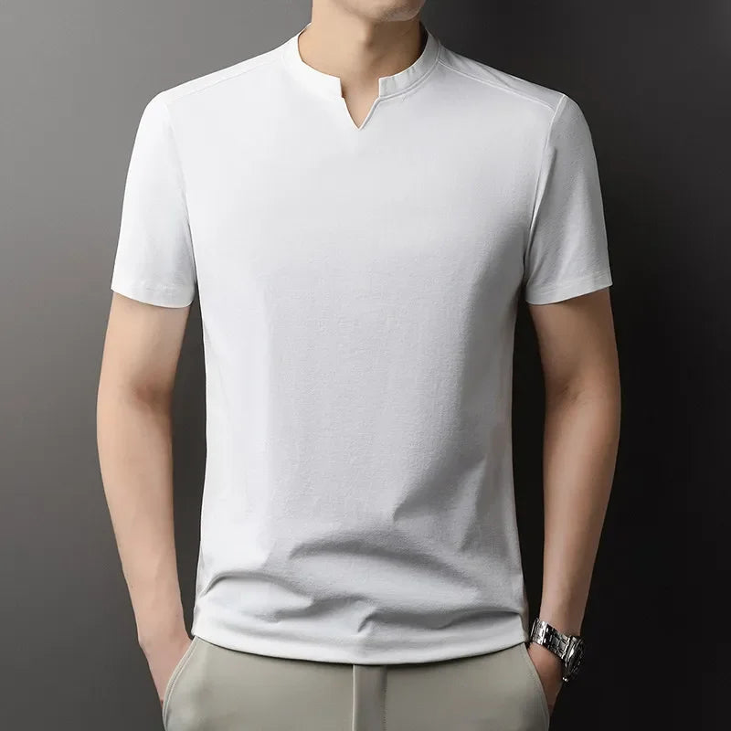 VALORIA | Men’s premium V-neck summer shirt minimalist fashion style