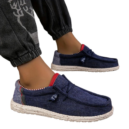 VALORIA | Men’s premium breathable canvas loafers flexible slip-on style