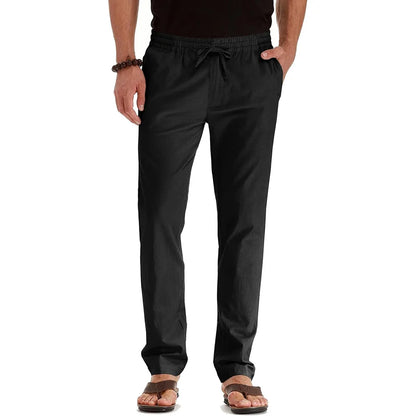 VALORIA | Men’s premium cotton linen drawstring pants for summer outfits