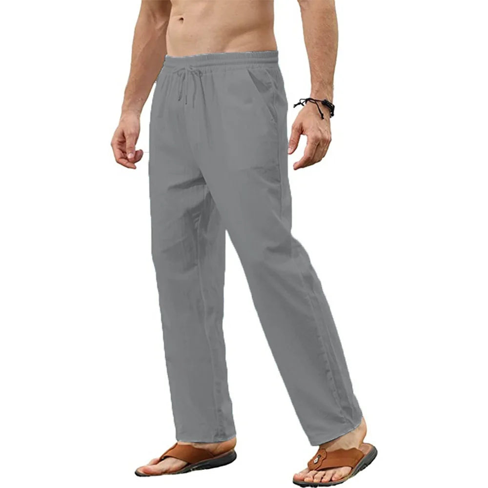 VALORIA | Men’s premium cotton linen pants with soft breathable fabric