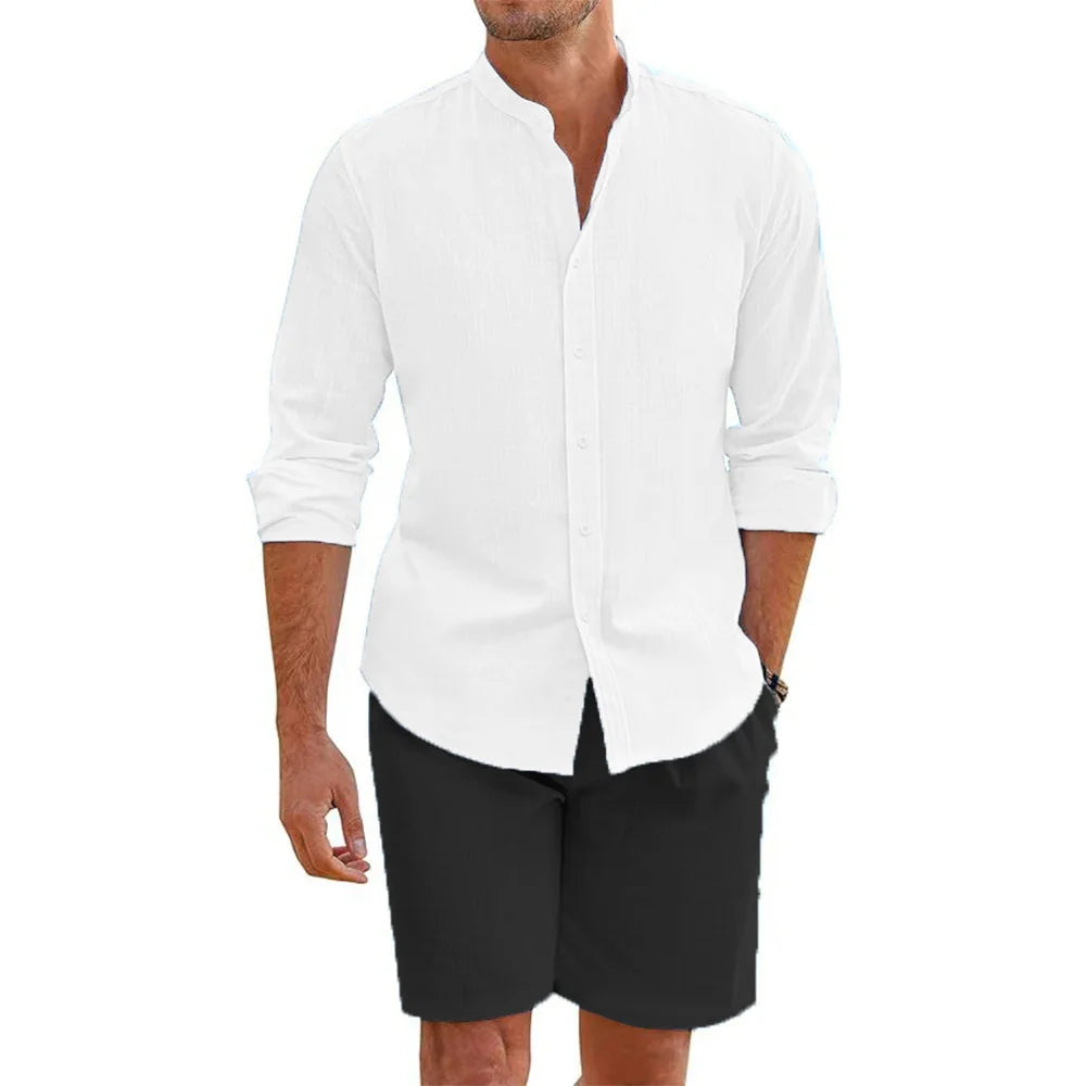 VALORIA | Men’s premium cotton linen shirt and shorts set effortless everyday style