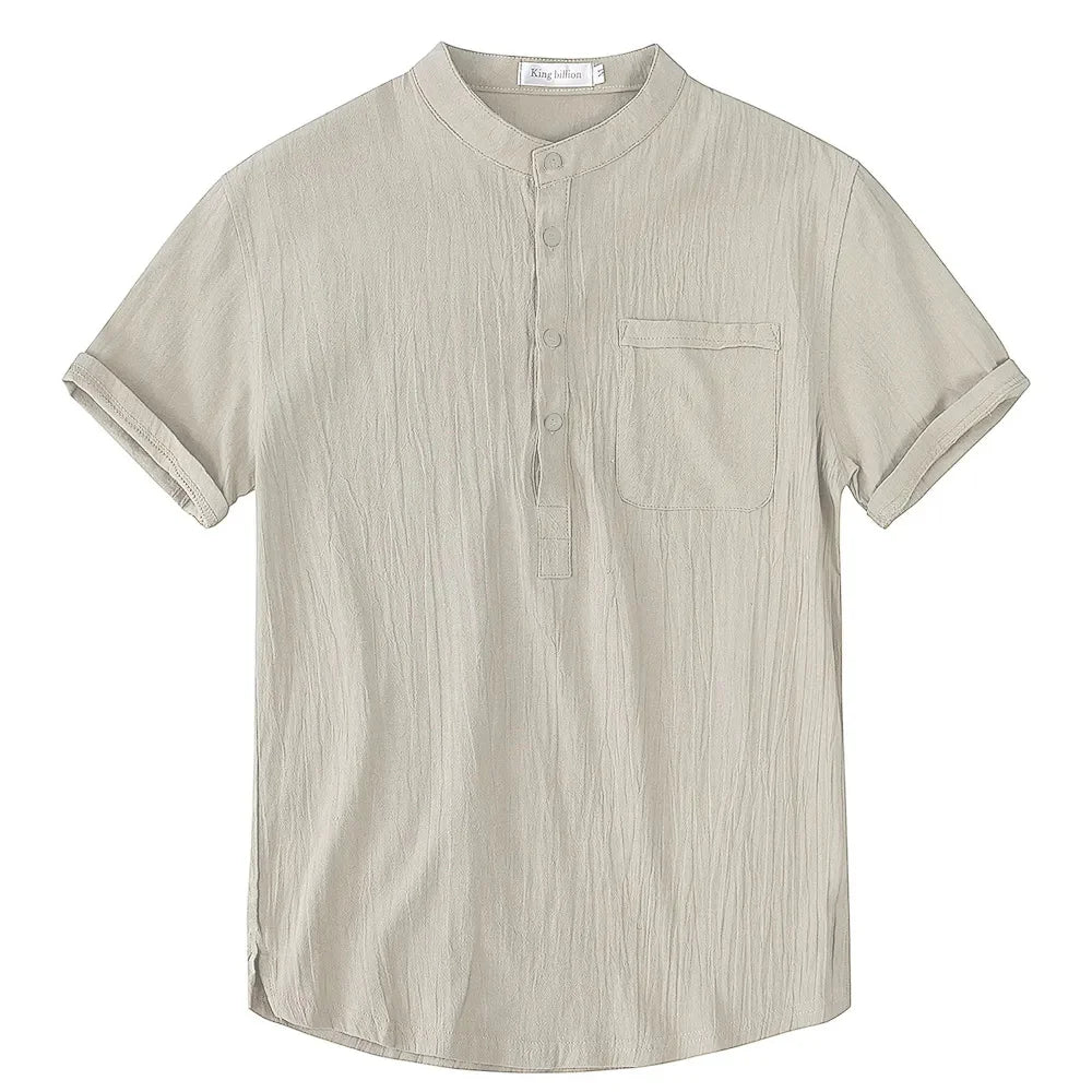 VALORIA | Men’s premium cotton linen shirt beach vacation style