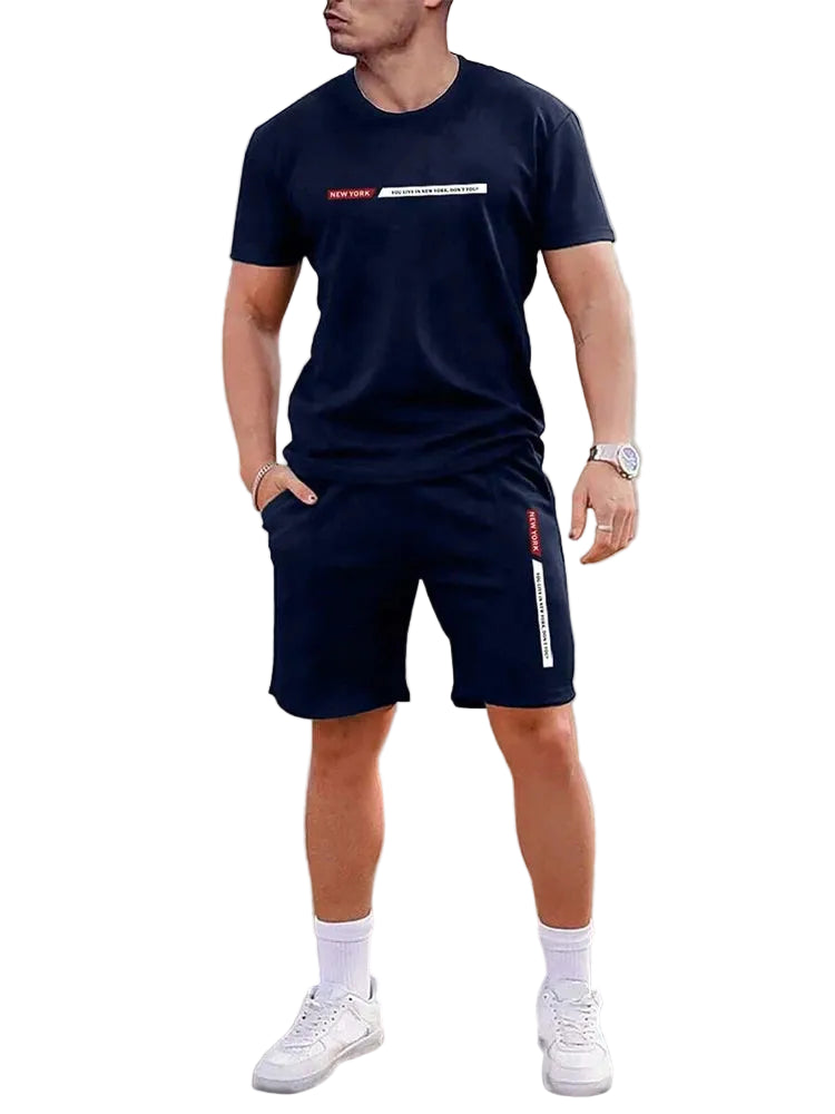 VALORIA | Men’s premium crew neck T-shirt and shorts set modern casual style