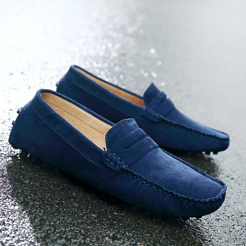 VALORIA | Men’s premium genuine leather suede loafers with classic slip-on design