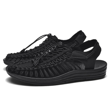 VALORIA | Men’s premium handmade weave sandals natural woven texture