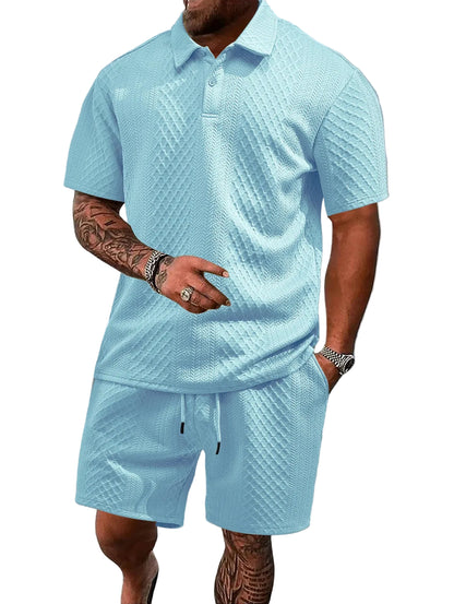 VALORIA | Men’s premium polo shirt and shorts set classic smart casual style