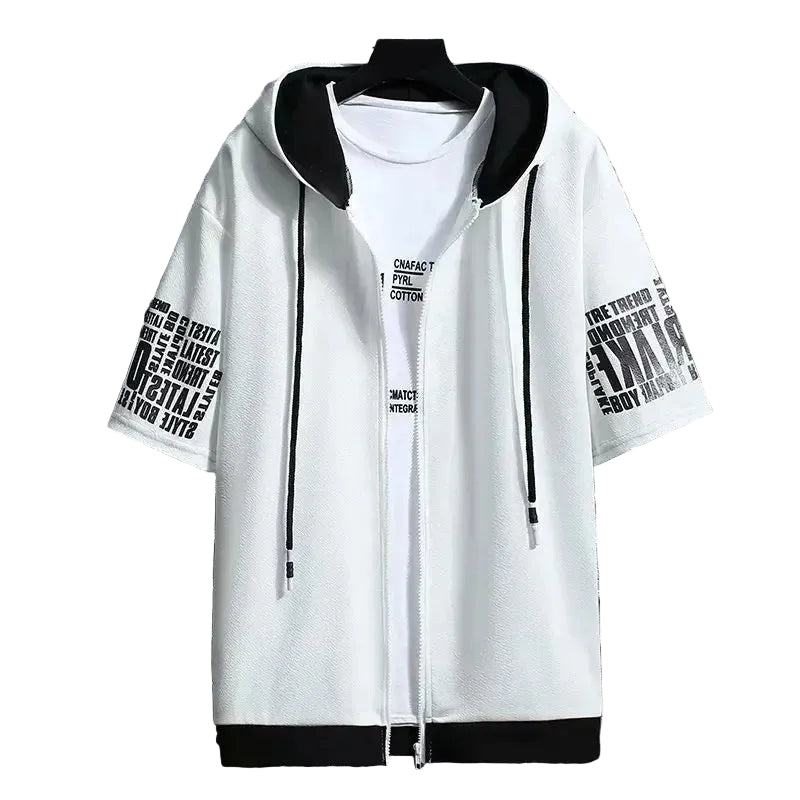 VALORIA | Men’s premium zip-up hooded tee with bold graphic print and comfortable fit