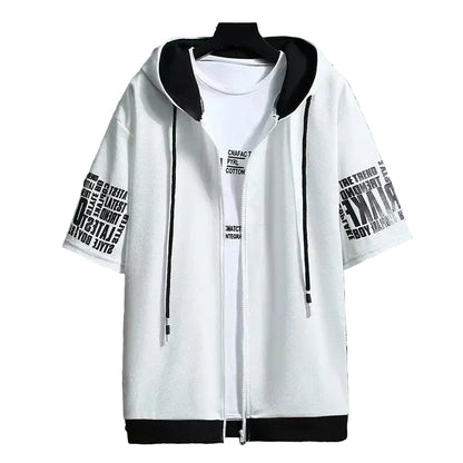 VALORIA | Men’s premium zip-up hooded tee with bold graphic print and comfortable fit
