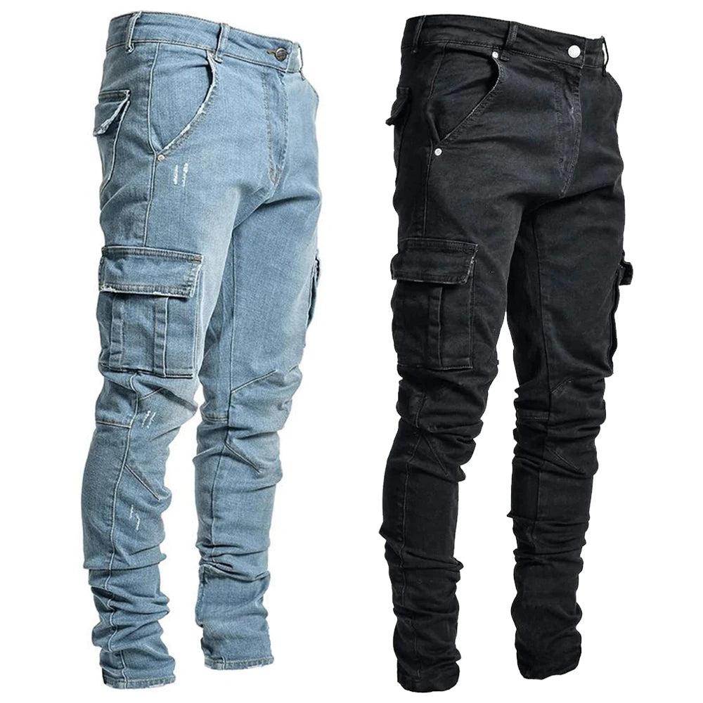 VALORIA | Men’s slim-fit denim cargo jeans