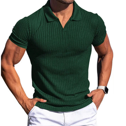 VALORIA | Men’s slim-fit knitted polo T-shirt with soft breathable fabric