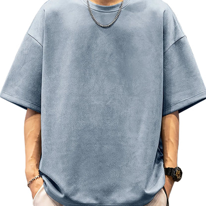 VALORIA | Men’s smooth velvet t-shirt elegant casual style