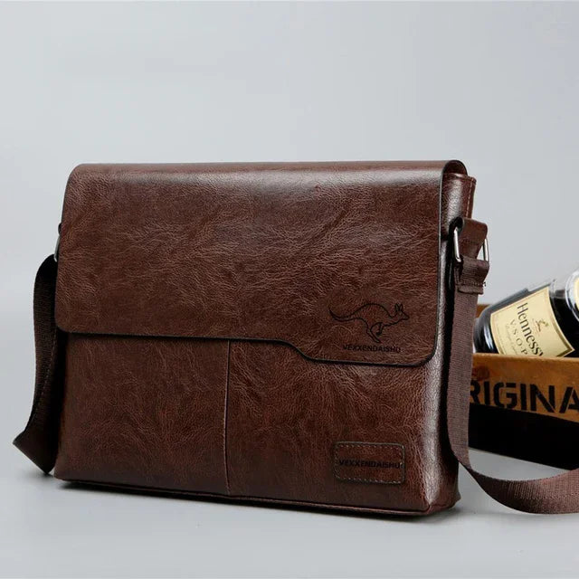 VALORIA | Men’s structured PU leather business shoulder bag modern look