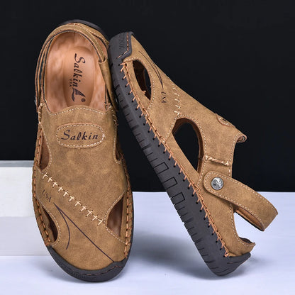 VALORIA | Men’s stylish breathable leather sandals elegant casual look