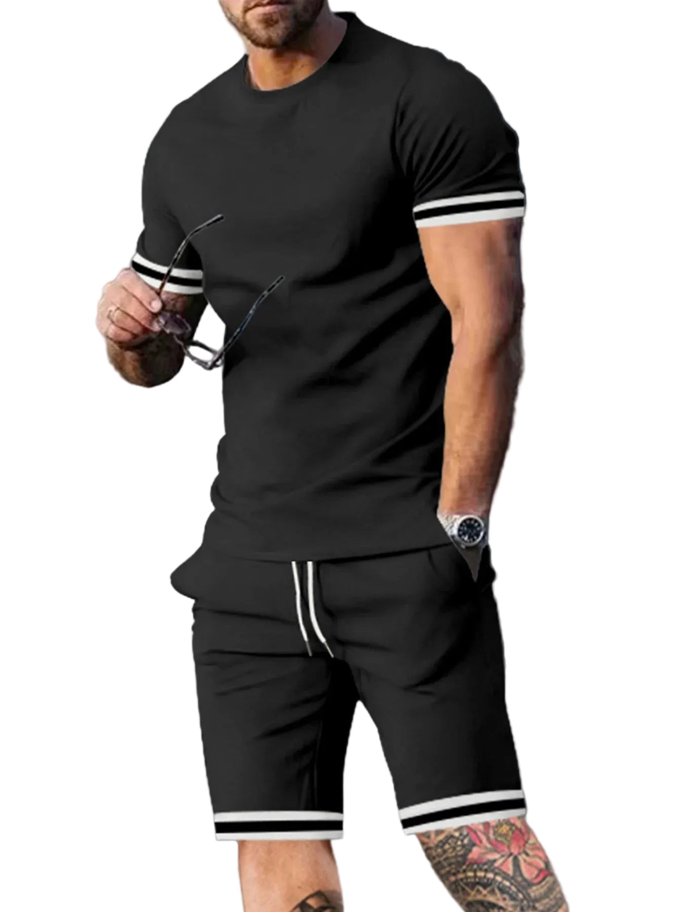 VALORIA | Men’s stylish casual T-shirt and shorts set relaxed everyday outfit