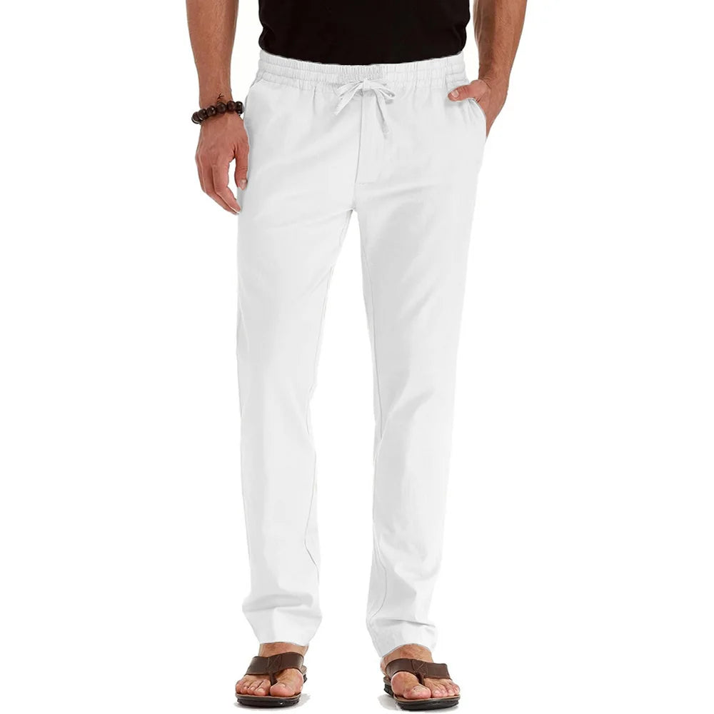 VALORIA | Men’s stylish cotton linen drawstring pants for casual everyday wear