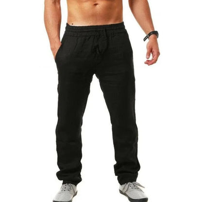 VALORIA | Men’s stylish cotton linen loose fit trousers relaxed everyday comfort