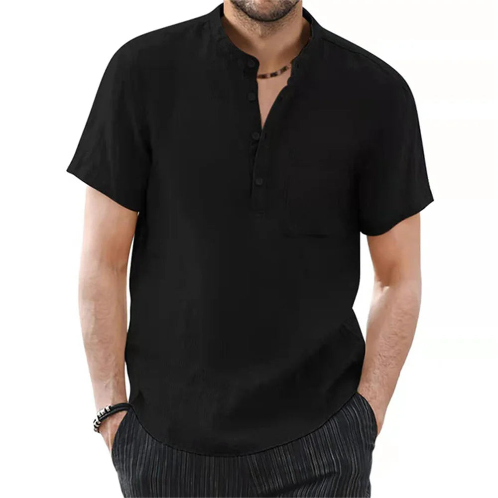 VALORIA | Men’s stylish cotton linen shirt casual relaxed fit