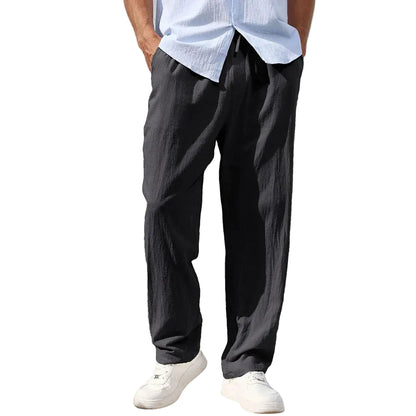 VALORIA | Men’s stylish cotton linen straight-leg pants relaxed everyday fit
