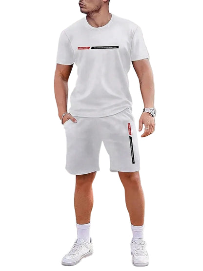 VALORIA | Men’s stylish crew neck T-shirt and shorts set relaxed everyday outfit