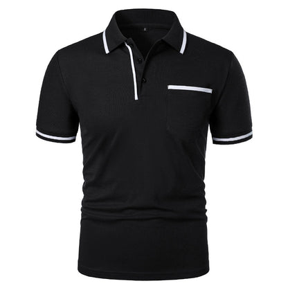 VALORIA | Men’s stylish lapel pocket t-shirt breathable fabric