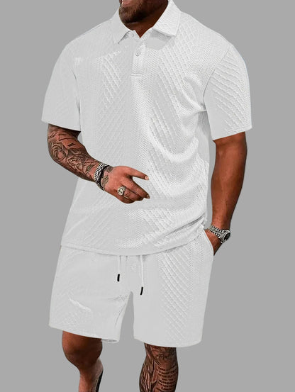VALORIA | Men’s stylish polo shirt and shorts set coordinated casual outfit