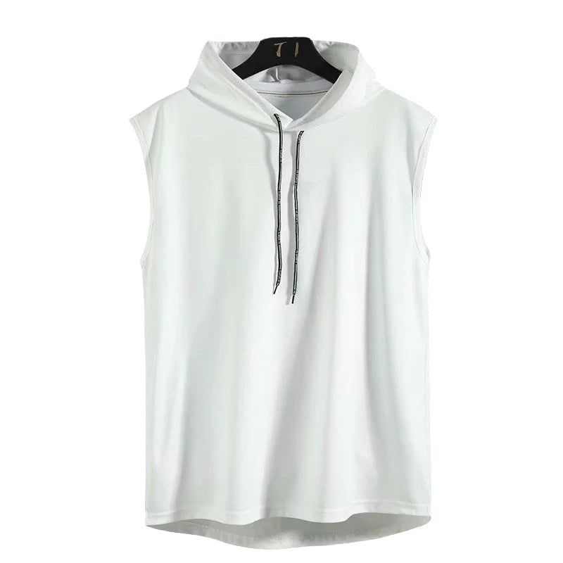 VALORIA | Men’s stylish sleeveless hooded tank top gym streetwear look