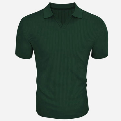 VALORIA | Men’s stylish slim-fit knitted polo T-shirt for smart casual outfits