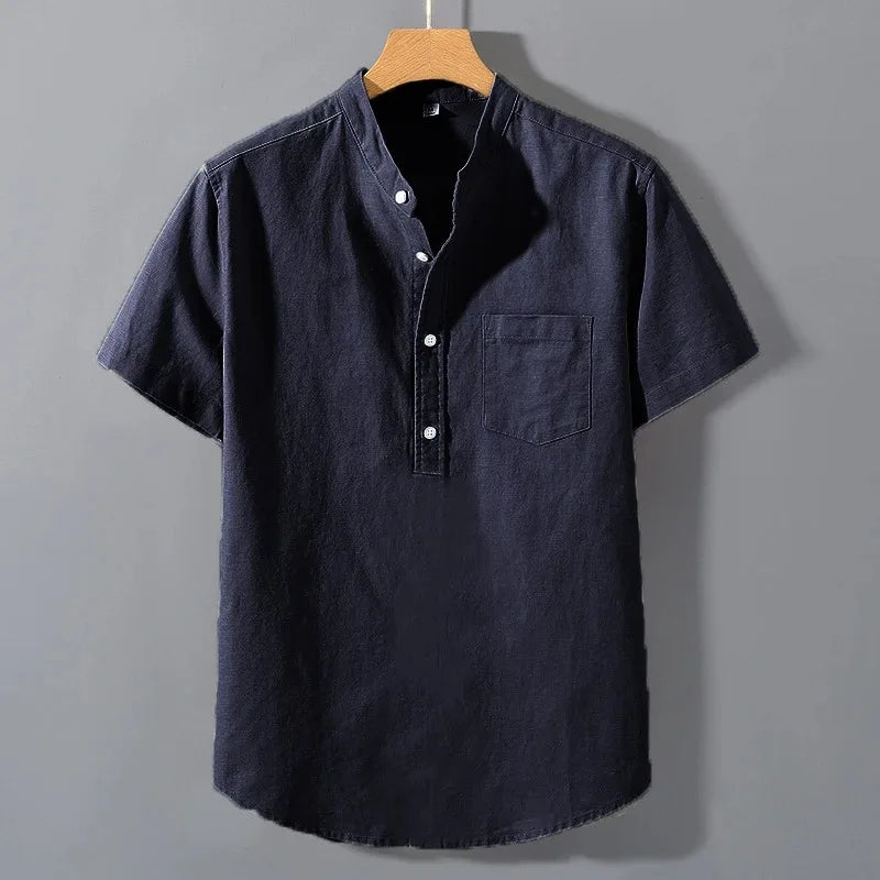 VALORIA | Men’s stylish stand collar t-shirt lightweight fabric